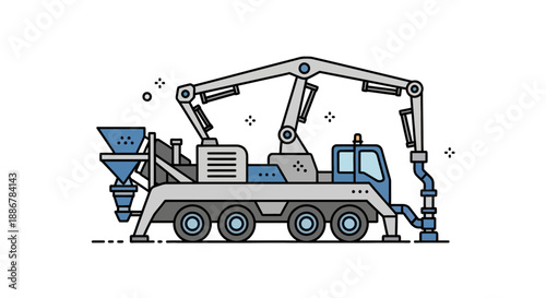 Modern Concrete Pump Truck Delivering Building Material For Efficient Construction Sites