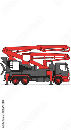 Modern Concrete Pump Truck For Building Construction Sites Industrial Machinery Design