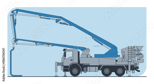 Modern Concrete Pump Truck For Construction Site Development And Engineering Projects
