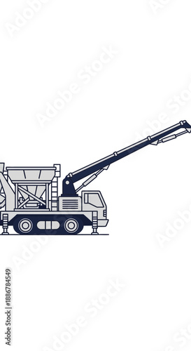 Modern Concrete Pump Truck Illustration For Construction Industry Projects And Sites