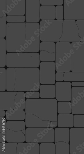 Modern Dark Gray Stone Block Wall Seamless Pattern Texture Design Background Abstract Geometric