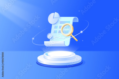 Financial three‑dimensional vector illustration