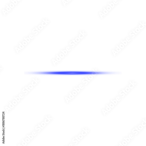 Φωτογραφία Thin horizontal glowing blue line isolated on transparent background
