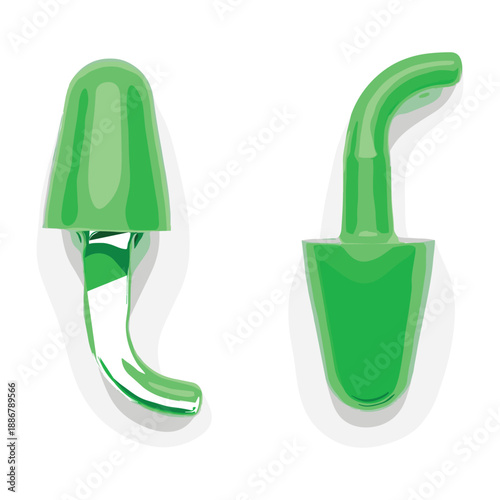 Green ear plugs for hearing protection and comfort