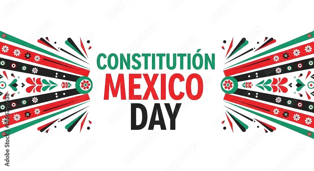 Obraz premium Mexico constitution day celebration silhouette graphic design