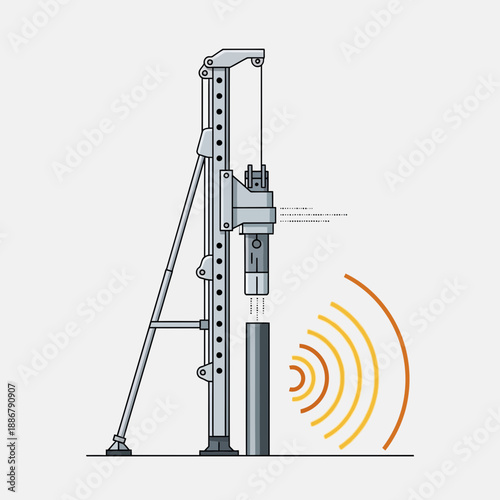 Modern Geotechnical Drilling Rig Performing Subsurface Investigation Using Sound Waves