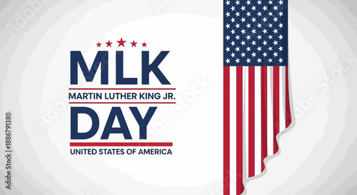 Martin Luther King Jr. Day celebration with the American flag, honoring a pivotal figure in American history.