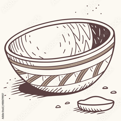 Handcrafted shallow village clay snack bowl, perfect for serving traditional appetizers and small bites with rustic charm.