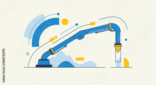 Modern Industrial Robotic Arm Automation Technology Illustration For Advanced Manufacturing