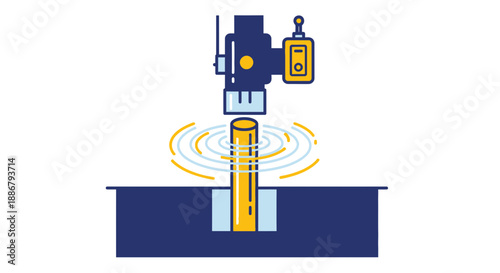Modern Industrial Ultrasonic Inspection Technology Icon Vector Illustration For Quality Control