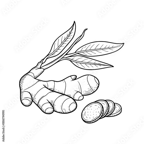 Black and white line drawing of an adult man seated at a desk, typing on a laptop while wearing a collared shirt, focused gaze toward the screen