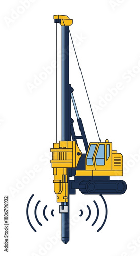 Modern Piling Rig Equipment For Groundwork And Infrastructure Development Project