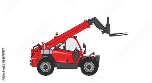 Modern Red Telescopic Handler Equipment For Efficient Material Handling Tasks