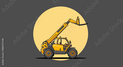 Modern Telehandler Vehicle Raising Boom Construction Equipment Industrial Lifting Machine