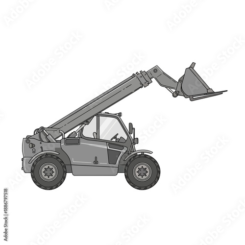 Modern Telescopic Handler Vehicle Used In Industrial Construction And Agricultural Works