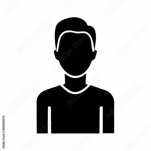 Simple male profile avatar icon representing user identity, account profile, and generic people symbol for digital platforms