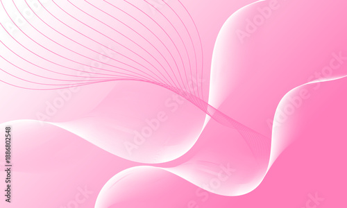 pink light smooth lines wave curves with soft gradient abstract background