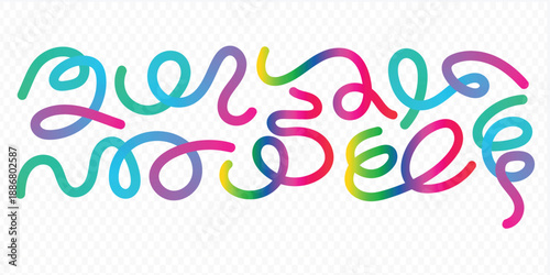 Abstract Party with Gradient. Vector 3D Curve Rainbow Ribbons Background, Rainbow Color line Ribbons shape background.