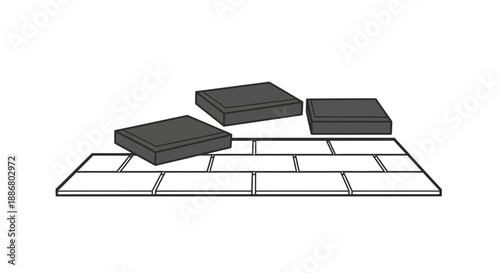 Paving Stones Installation Process Simple Graphic Illustration Outdoor Renovation Project