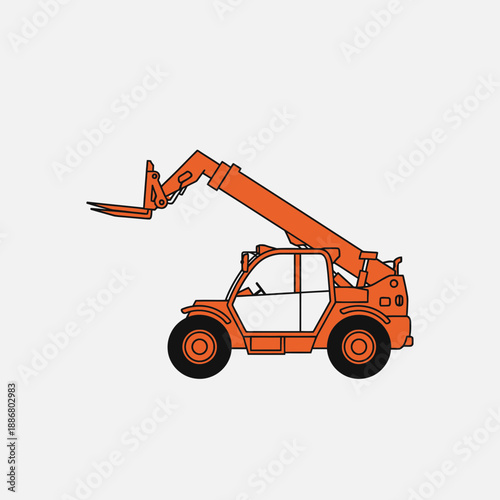 Orange Telescopic Handler Lifting Equipment Construction Site Machinery Vehicle Heavy Duty