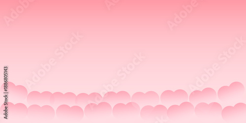 Romantic Pink Gradient Backdrop with Subtle Heart Shapes Along the Bottom Edge, Perfect for Love-Themed Celebrations and Valentine's Day Designs