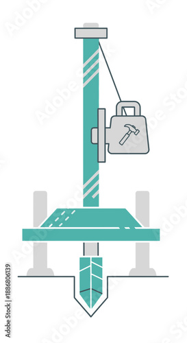 Pile Driving Operation For Foundation Installation In Groundwork Engineering Project Design