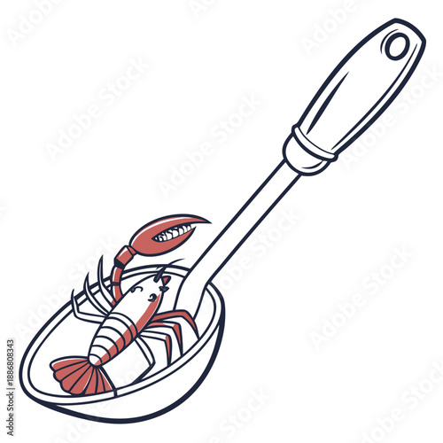 Local street food serving ladle, a flat metal utensil designed for efficient serving of popular roadside cuisine.