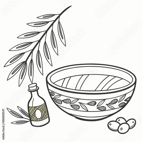 Handcrafted village pottery serving bowl, round and rustic, perfect for presenting food with artisanal charm.