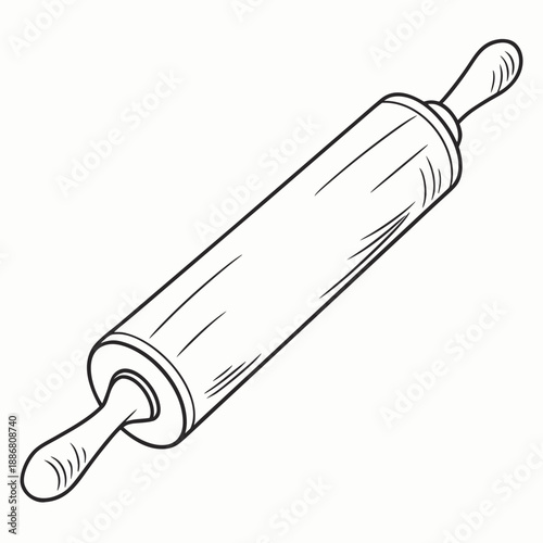 A clean, minimalist wooden rolling pin, handcrafted for a smooth finish, essential for any traditional kitchen's baking needs.