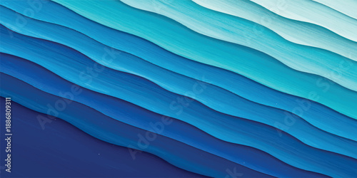 An abstract blue water background featuring wavy silk textures and smooth satin curves creates a soft light pattern of blue and white sand for a decorative sea textile design