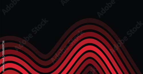 Abstract red wavy lines on a dark background creating a dynamic and modern graphic design element.