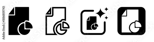 Document with pie chart icon for data visualization business reporting and analytical research
