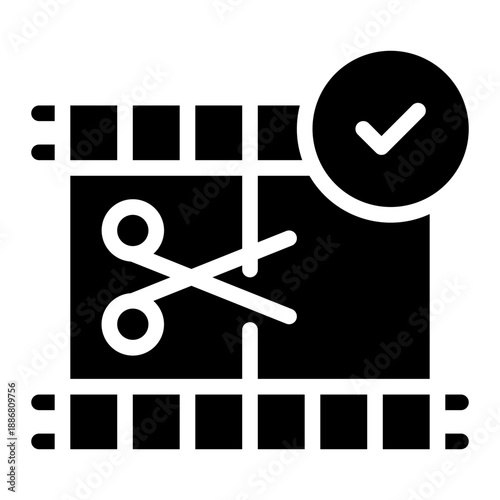 video editing glyph icon