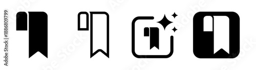 Bookmark icon for digital interface design saving favorite content and reading progress