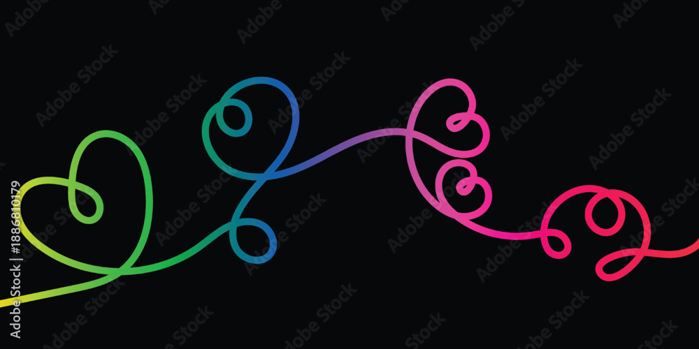 Obraz premium Abstract Party with Gradient. Vector 3D Curve Rainbow Ribbons Background, Rainbow Color line Ribbons shape background.