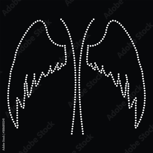 Rhinestone Hotfix Design Vector Template