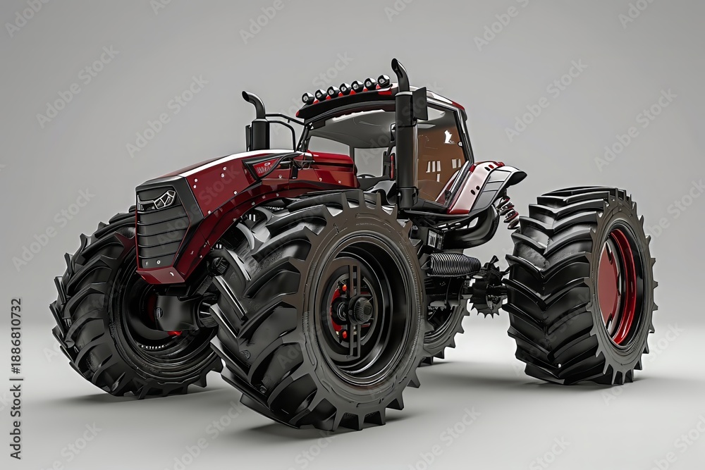 Obraz premium Modern heavy agricultural tractor isolated on white background
