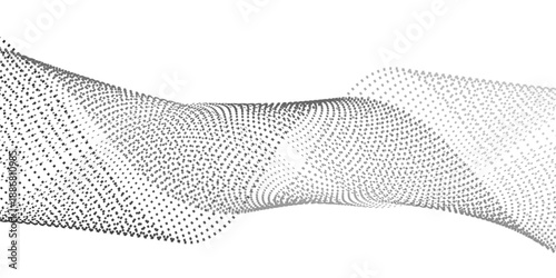 Abstract vector Digital Serpentine with A minimalist design, lines of dots gracefully curve and intertwine, evoking a sense of motion and the fluidity of digital data.
