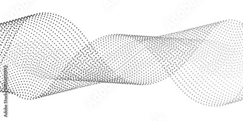 Abstract vector Ethereal Waveform: with depiction of flowing motion, the image showcases a digitally rendered wave, with a hypnotic aesthetic.