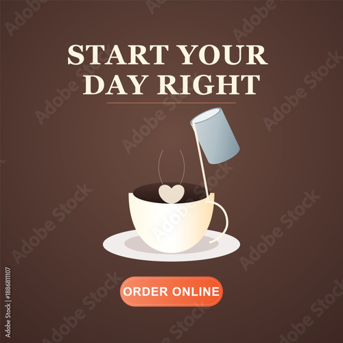 Start your day right morning coffee illustration