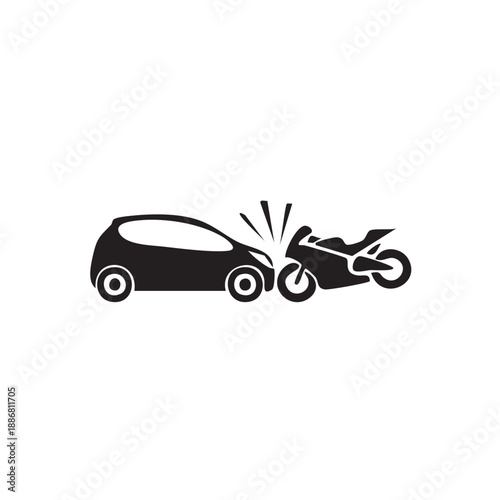 Car and Motorcycle Accident Icon
