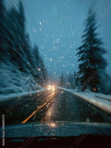 Wallpaper Mural driving through the forest Torontodigital.ca