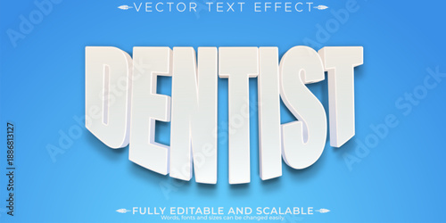 Dentist editable text effect, editable teeth and doctor text style
