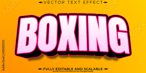 Boxing editable text effect, editable sport and fight text style