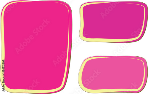 pink colors curved banners text box creative frames shapes