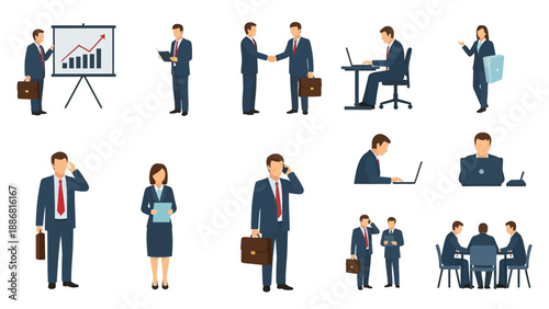 Business People in Various Professional Settings.