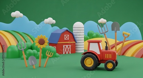 Future Farmers of America Week 3D render of a farm