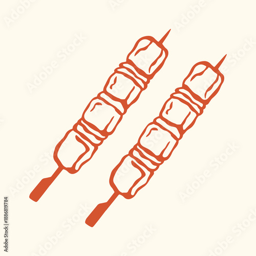 illustration of meat skewer