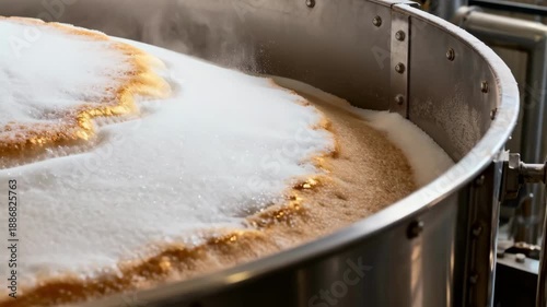 Medium shot of a sugar conditioning silo interior showing the smooth surface crust forming on the sugar mass highlighting texture and temperature effects.