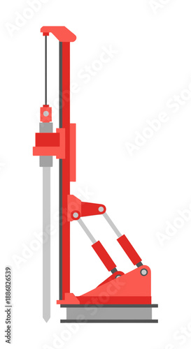 Powerful Red Drilling Rig For Construction And Geotechnical Engineering Operations